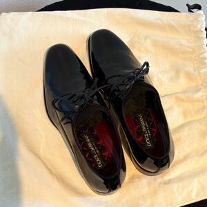 Dolce & Gabbana shine patent leather derby dress shoes mens US 5